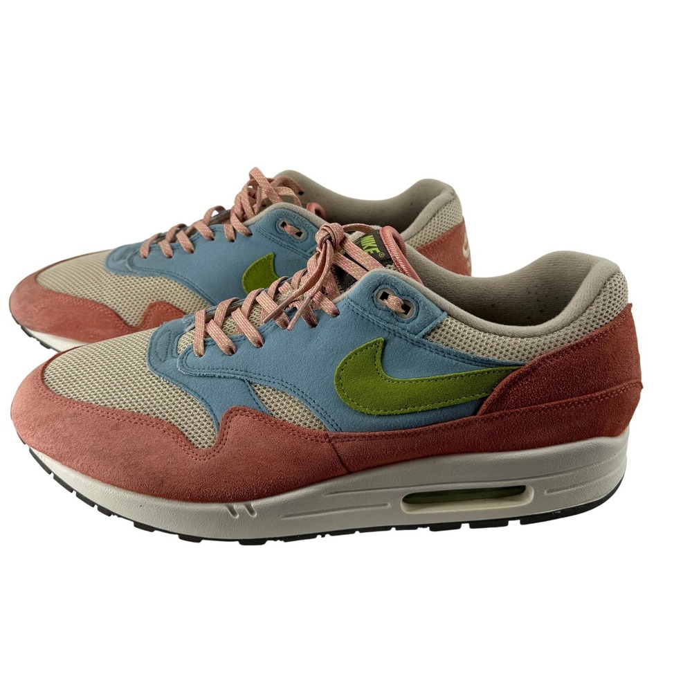 Nike Air Max 1 Women 15 Madder Root Suede Mesh DV3196-800 Blue Pink Green